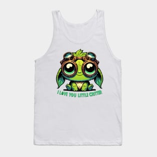 Whimsical Steampunk Creature with Heartfelt Message Artwork Tank Top